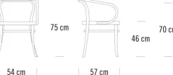 Thonet Spisebordsstole<209 Armstol, sort fra