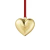 Georg Jensen Juletræspynt<2024 Julehjerte, guldbelagt messing fra