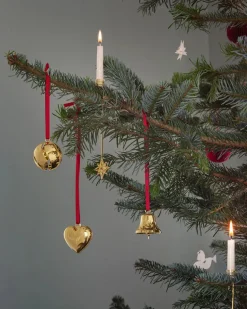 Georg Jensen Juletræspynt<2024 Julehjerte, guldbelagt messing fra