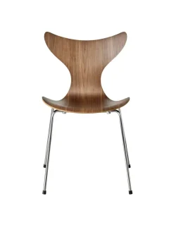 Fritz Hansen Spisebordsstole<3108 Liljen stol i valnød af Arne Jacobsen