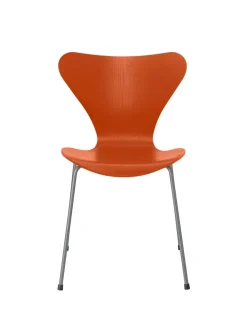 Fritz Hansen Spisebordsstole<3107 Serie 7 stol i farvet ask af Arne Jacobsen