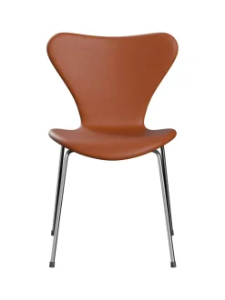 Fritz Hansen Spisebordsstole<3107 stol, fuldpolstret Essential læder lava/sort stel af Arne Jacobsen