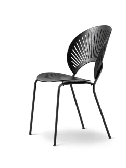 Fredericia Furniture Spisebordsstole<3398 Trinidad Stol, sort ask af Nanna Ditzel