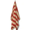 Ferm Living Badeværelsestekstiler<Alee Beach Towel, light camel/red fra