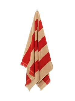 Ferm Living Badeværelsestekstiler<Alee Beach Towel, light camel/red fra