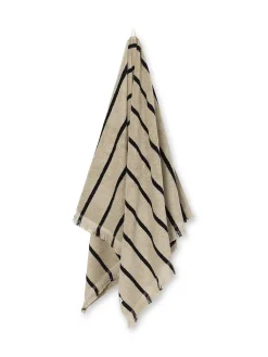 Ferm Living Badeværelsestekstiler<Alee Hand Towel, sand/black fra
