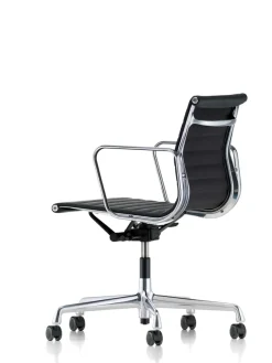 Vitra Kontorstole<Aluminium Chair EA 117 Kontorstol, sort læder fra
