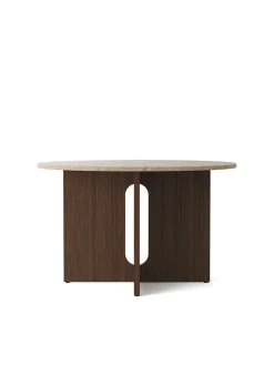 Audo Copenhagen Spiseborde<Androgyne Dining Table Ø120 dark stained oak, sand sten fra