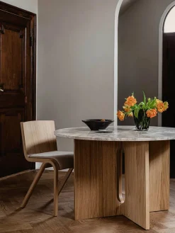 Audo Copenhagen Spiseborde<Androgyne Dining Table Ø120 natural oak, sand sten fra