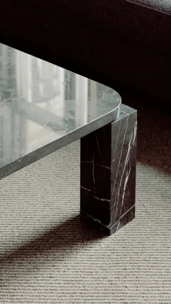 New Works Sofaborde<Atlas Sofabord 820x820, Costa Black Marble fra
