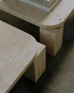 New Works Sofaborde<Atlas Sofabord 820x820, Natural Oak fra