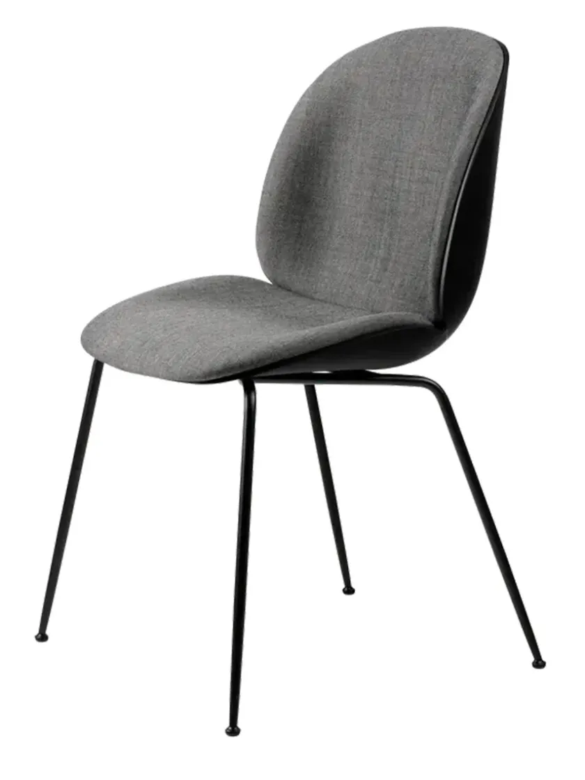 GUBI Spisebordsstole<Beetle Chair, forsidepolstret, sort skal fra