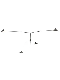Editions Serge Mouille Væglamper|Spots<Big Wall Lamp w/4 Rotating Straight Arms af Serge Mouille
