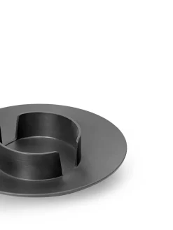 Ferm Living Lysestager<Block Candle Holder, sort messing fra