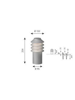 Louis Poulsen Spots|Udendørslamper<Bysted Garden Aluminium, Høj fra