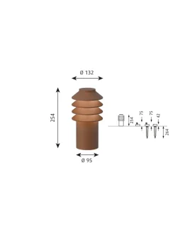 Louis Poulsen Udendørslamper|Spots<Bysted Garden Corten, Lav fra