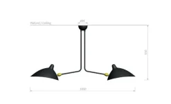 Editions Serge Mouille Spots<Ceiling Lamp w/2 Fixed Arms af Serge Mouille