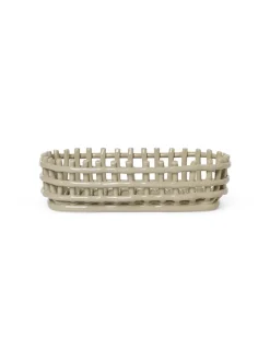 Ferm Living Service<Ceramic Basket, oval fra