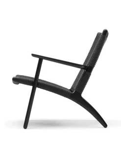 Carl Hansen & Søn Lænestole<CH25 Loungestol, eg sortmalet med sort flet af Hans J. Wegner