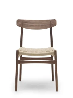 Carl Hansen & Søn Spisebordsstole<CH23 Spisestol, valnød olie med sort flet af Hans J. Wegner