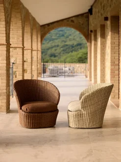 Cane-line Udendørs Loungemøbler|Havestole<Coast Loungestol med. Swivel, umber brown fra