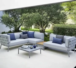 Cane-line Udendørs Loungemøbler<Conic 2 pers. Modulsofa, venstre inkl. hyndesæt fra