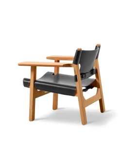 Fredericia Furniture Lænestole<Den Spanske Stol i cognac læder, valnød olie af Børge Mogensen