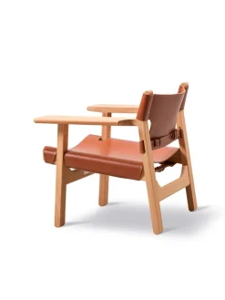 Fredericia Furniture Lænestole<Den Spanske Stol i cognac læder, valnød olie af Børge Mogensen