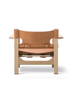 Fredericia Furniture Lænestole<Den Spanske Stol i cognac læder, eg lys olie af Børge Mogensen