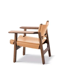 Fredericia Furniture Lænestole<Den Spanske Stol i cognac læder, eg olie af Børge Mogensen