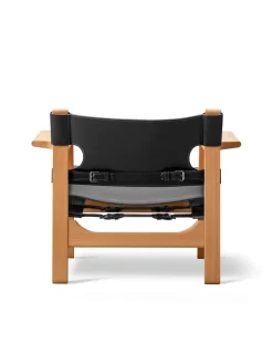 Fredericia Furniture Lænestole<Den Spanske Stol i cognac læder, eg olie af Børge Mogensen