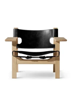 Fredericia Furniture Lænestole<Den Spanske Stol i cognac læder, eg olie af Børge Mogensen