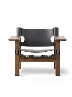 Fredericia Furniture Lænestole<Den Spanske Stol i naturfarvet læder, eg olie af Børge Mogensen