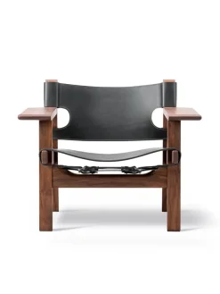 Fredericia Furniture Lænestole<Den Spanske Stol i naturfarvet læder, eg olie af Børge Mogensen