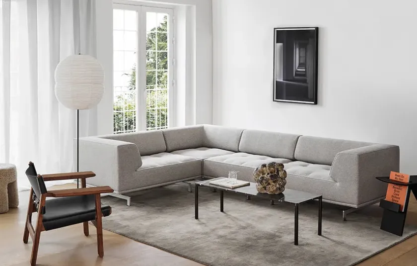 Fredericia Furniture Lænestole<Den Spanske Stol i sort læder, valnød olie af Børge Mogensen