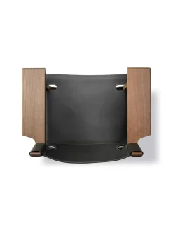 Fredericia Furniture Lænestole<Den Spanske Stol i sort læder, valnød olie af Børge Mogensen