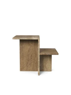 Ferm Living Sofaborde<Distinct Side Table, Dark Brown Travertine fra