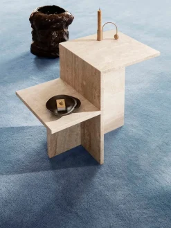 Ferm Living Sofaborde<Distinct Side Table, Dark Brown Travertine fra