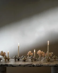 Hein Studio Lysestager<Doublet Candleholder Large, gold fra