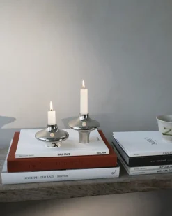 Hein Studio Lysestager<Doublet Candleholder Large, silver fra