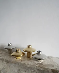 Hein Studio Lysestager<Doublet Candleholder Large, silver fra