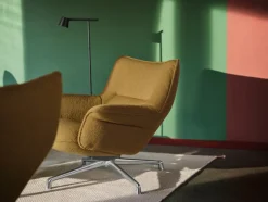 Muuto Lænestole<Doze Lounge Chair, Low Back, Ocean 80/tekstil, Tube base fra