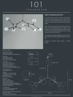 101 Copenhagen Lysekroner|Spots<Drop Bulp Chandelier, grey fra