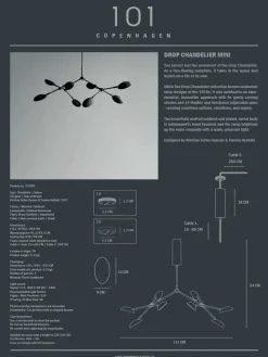 101 Copenhagen Lysekroner|Spots<Drop Chandelier, mini oxidized fra