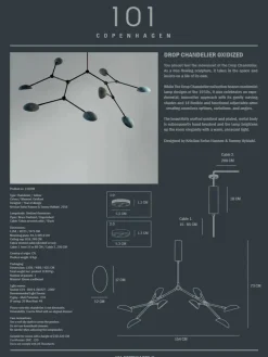 101 Copenhagen Lysekroner|Spots<Drop Chandelier, oxidized fra