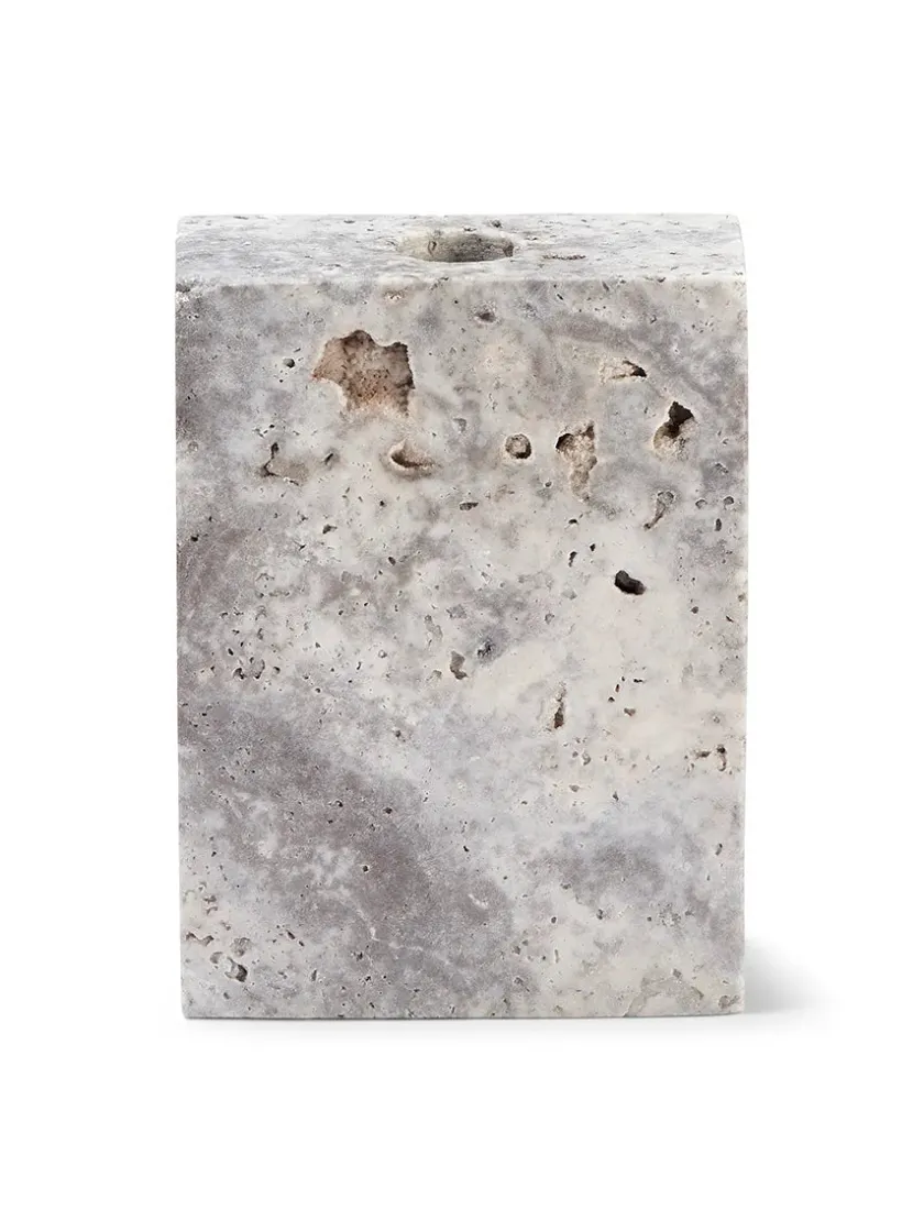 Wabi Sabi Nordic Gaver Til Hende|Kalenderlys & Julelysestager<Epode Lysestage 8,5 cm, travertin silver fra