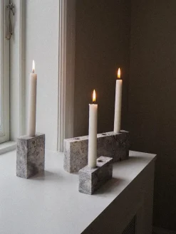 Wabi Sabi Nordic Gaver Til Hende|Kalenderlys & Julelysestager<Epode Lysestage 14 cm, travertin silver fra