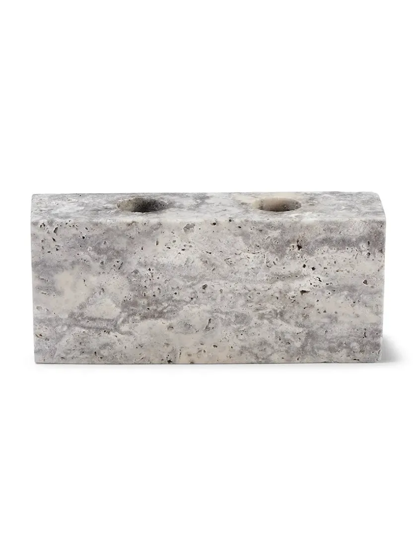 Wabi Sabi Nordic Gaver Til Hende|Kalenderlys & Julelysestager<Epode Lysestage 14 cm, travertin silver fra