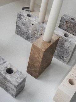 Wabi Sabi Nordic Gaver Til Hende|Kalenderlys & Julelysestager<Epode Lysestage 14 cm, travertin silver fra