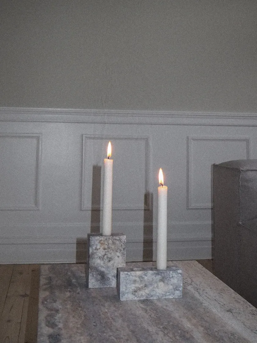 Wabi Sabi Nordic Gaver Til Hende|Kalenderlys & Julelysestager<Epode Lysestage 14 cm, travertin silver fra